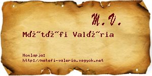 Mátéfi Valéria névjegykártya